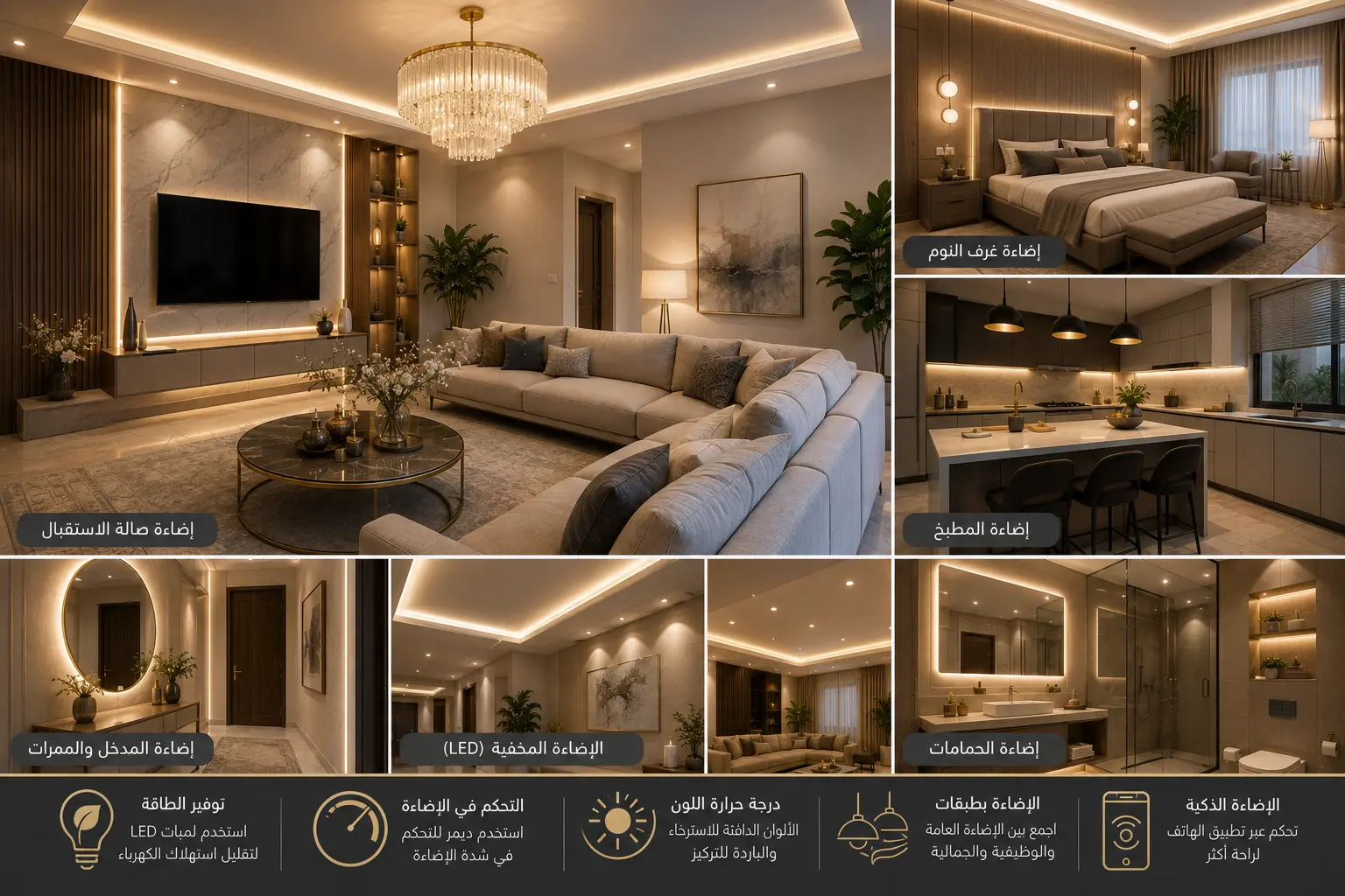 الإضاءة المنزلية الحديثة: كيف تختار إضاءة تناسب كل غرفة في بيتك
